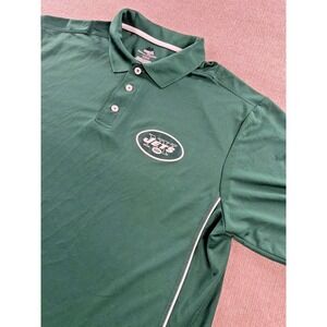 New‎ York Jets NFL Majestic CoolBase Short Sleeve Polo Shirt Men's XLarge